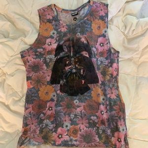 star wars Darth Vader floral muscle tee